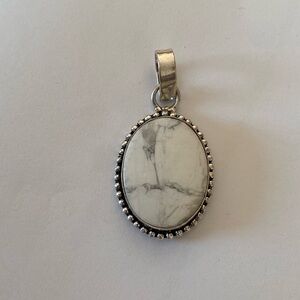 Howlite sterling silver pendant